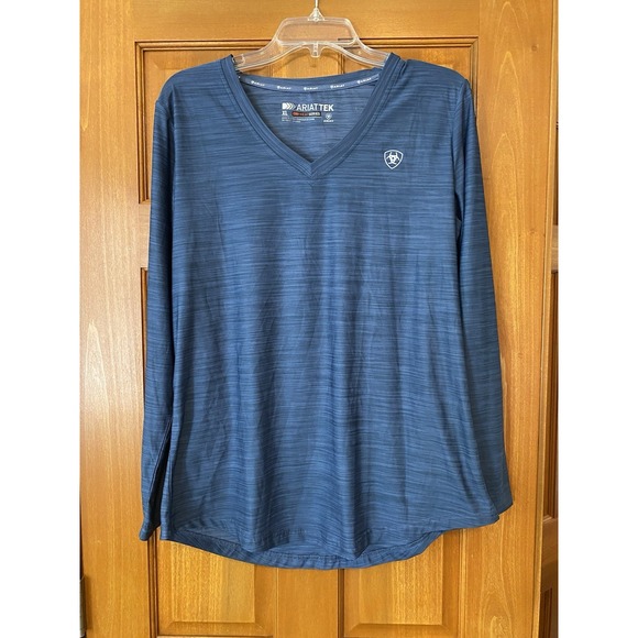 Ariat Tek Laguna Top Women XL Heather Blue Equestrian Heat Series T Shirt - Picture 1 of 7